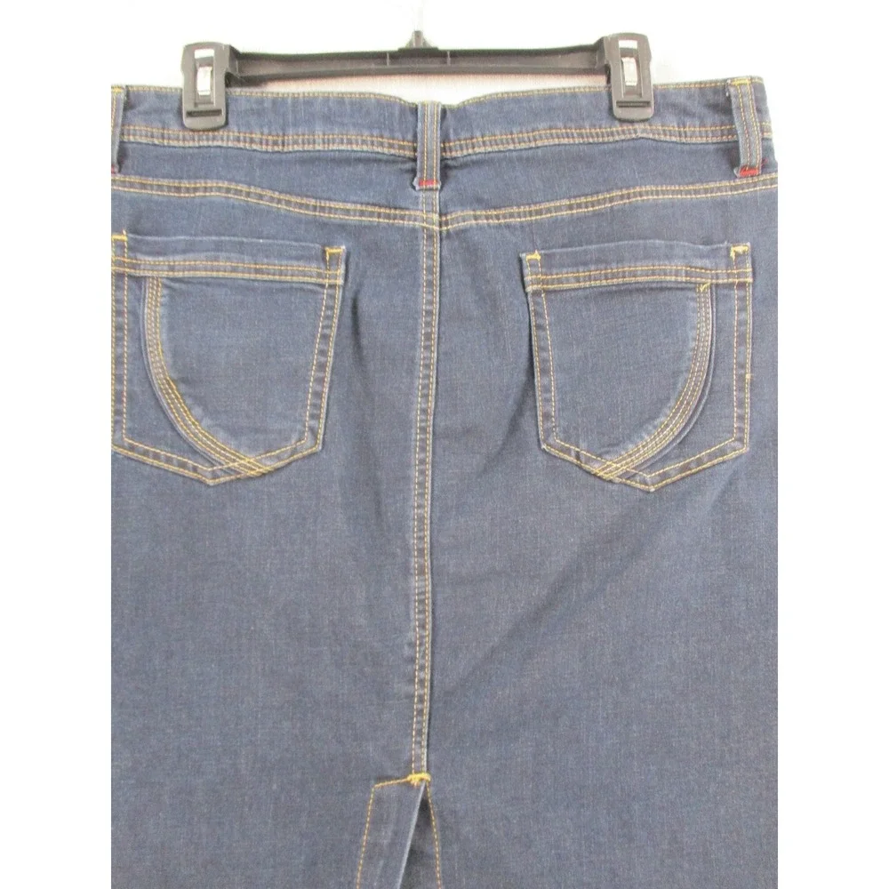 Wrangler Womens Dark Wash Denim Skirt Size 12M  Straight Jean Skirt